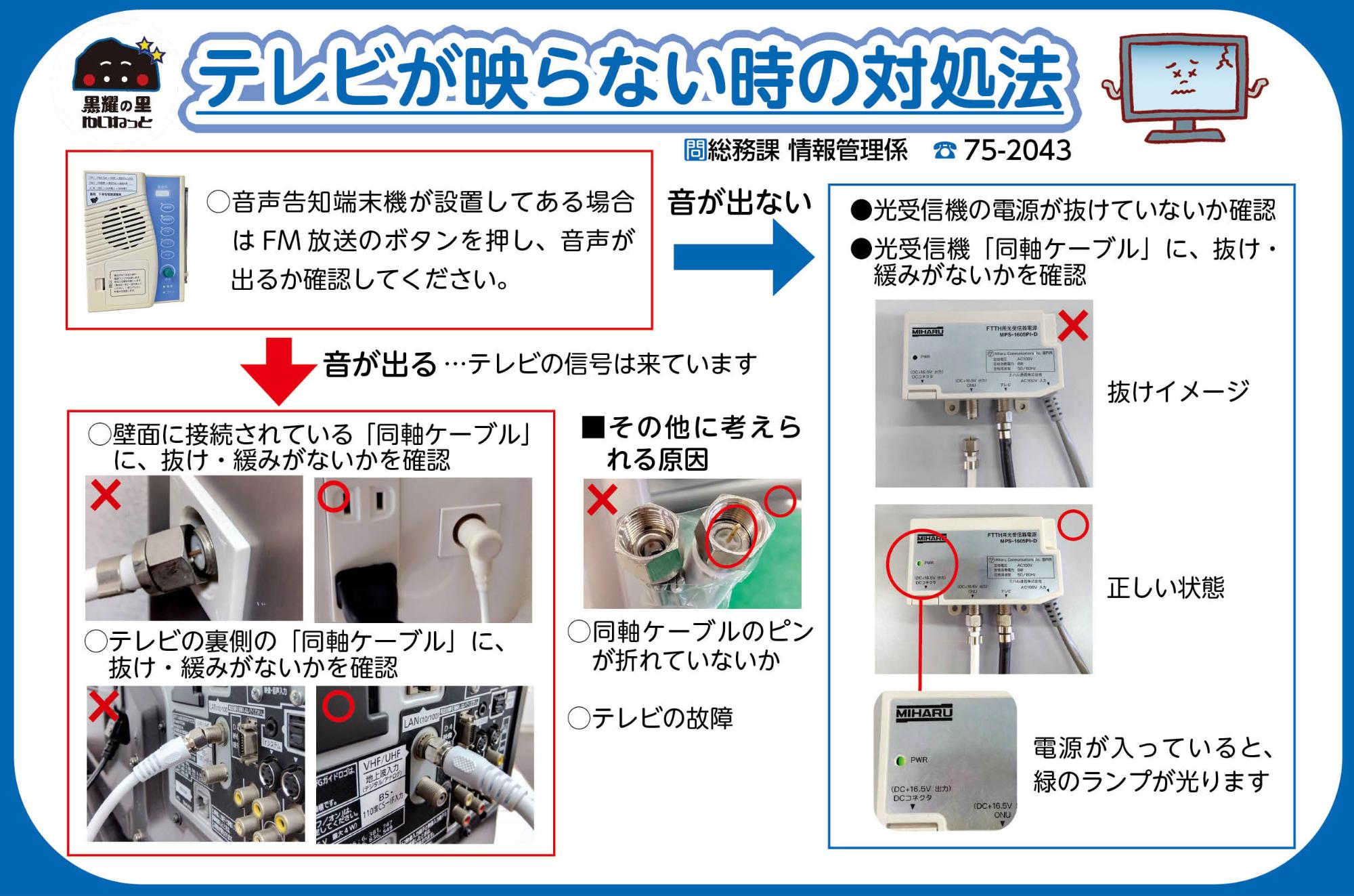テレビが映らない場合